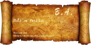 Böm Anita névjegykártya